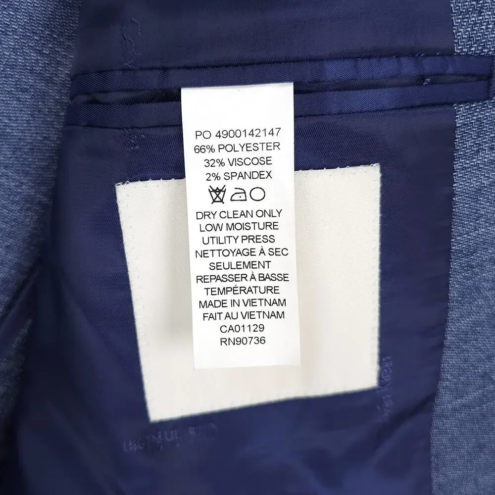 Calvin Klein Mens Slim Fit Sport Coat Blazer 44R Blue Solid Stretch NWOT